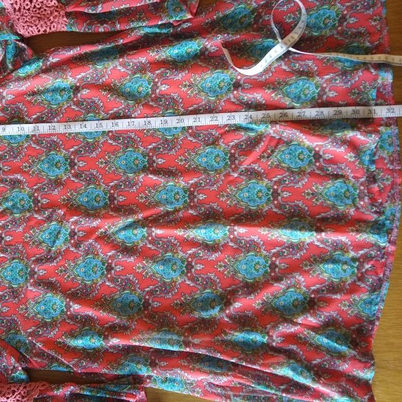 Lady Noiz | Coral Lattice Print Tunic | M | New - Picture 12 of 13